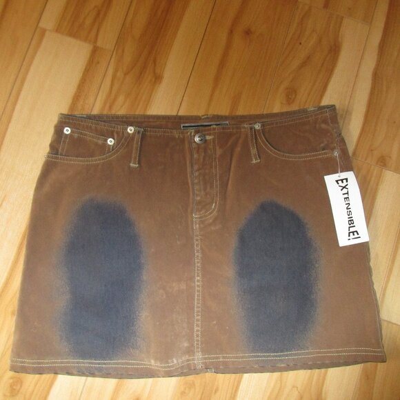 Velvet and denim mini-skirt - Picture 1 of 2